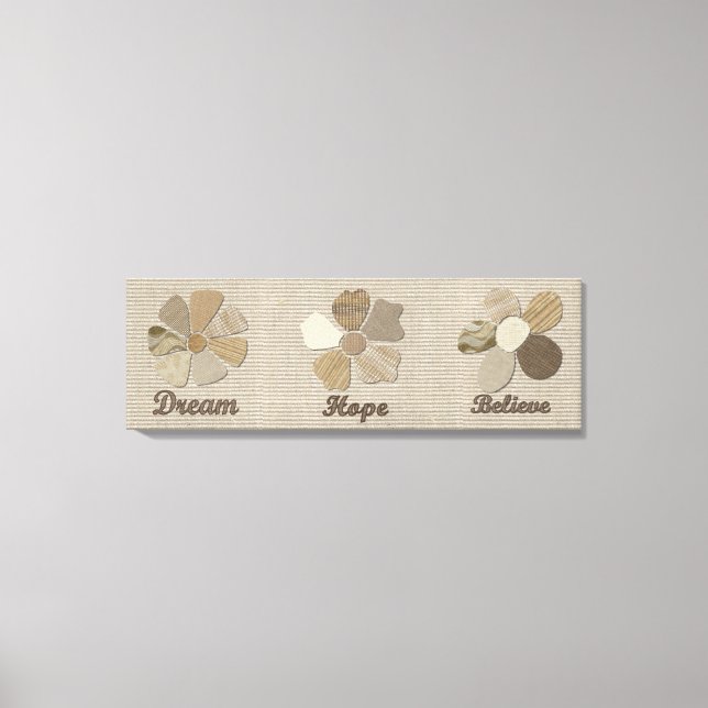 Dream, Hope, Believe Inspirational Collage Canvas Print (Front)