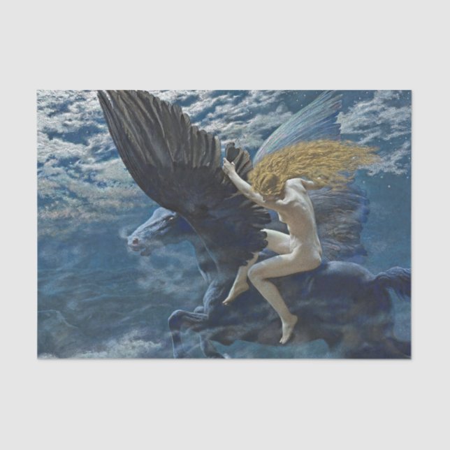 “Dream Idyll - A Valkyrie” by Edward Robert Hughes Tissue Paper (Front)