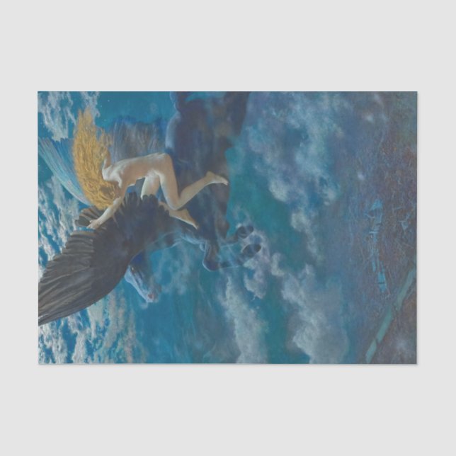 Dream Idyll (A Valkyrie) by Edward Robert Hughes Tissue Paper (Front)