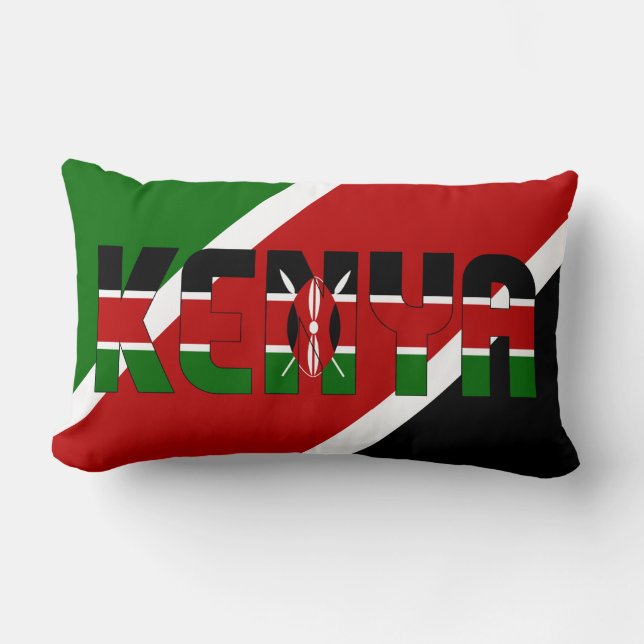 Dream in Colour with the Kenya Flag Lumbar Cushion (Front)