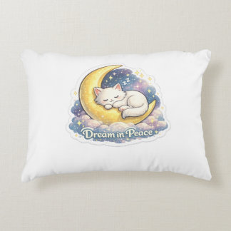 Dream in Peace Cute Sleeping Cat Moon Pillow