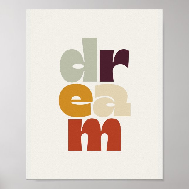 Dream in retro color style poster (Front)