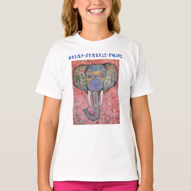 Dream Inspiration Elephant Girls Ruffle Shirt (Front)