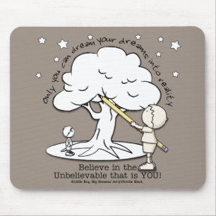 Dream Into Reality-Little Boy, Big Dreams Logo Mouse Pad
