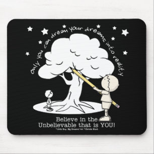 Dream Into Reality-Little Boy, Big Dreams Logo Mouse Pad