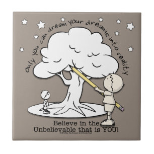 Dream Into Reality-Little Boy, Big Dreams Logo Tile