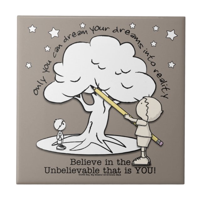 Dream Into Reality-Little Boy, Big Dreams Logo Tile (Front)