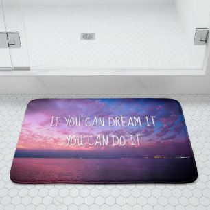 Dream It Do It Purple Ocean Sunset Photography Bath Mat