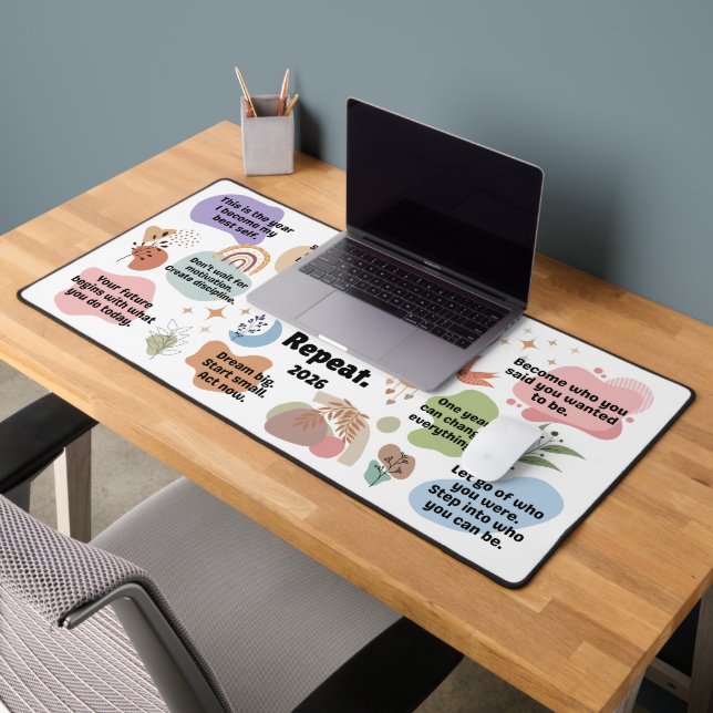 Dream It. Do It. Repeat. 2026 Motivation Quotes Desk Mat (Office 2)
