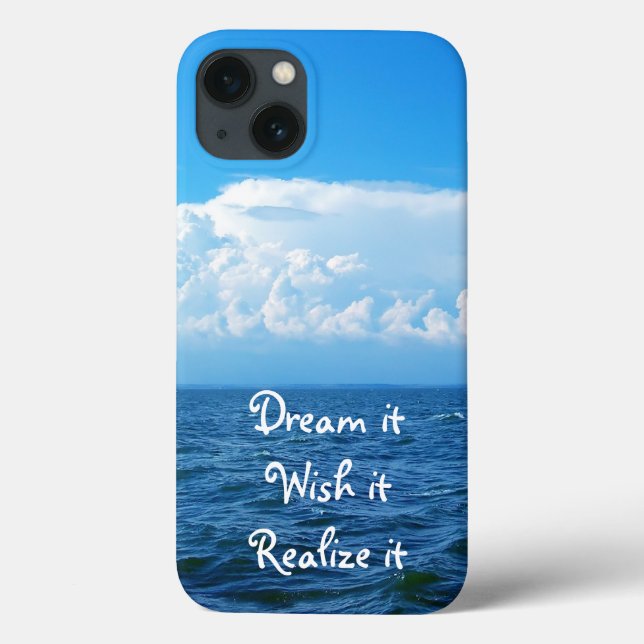 Dream it wish it Realise it quote sea design Case-Mate iPhone Case (Back)