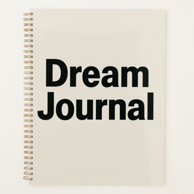 Dream Journal – Bold Font Inspirational Design Planner (Front)