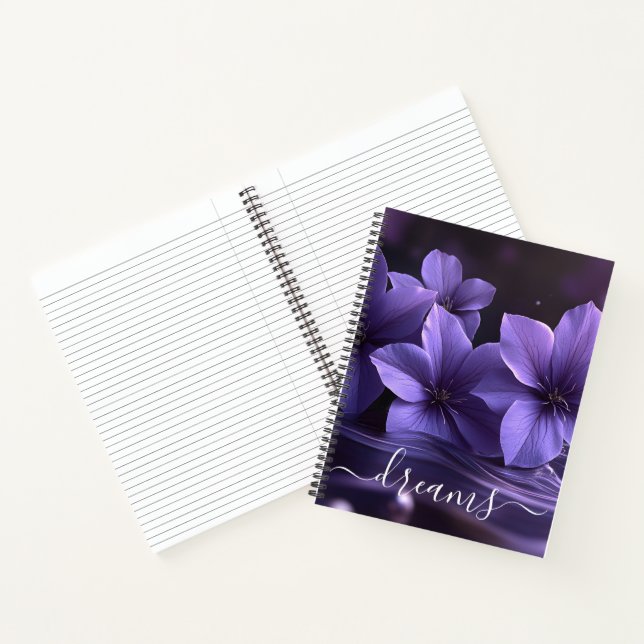 Dream Journal Purple Flowers Custom  (Inside)