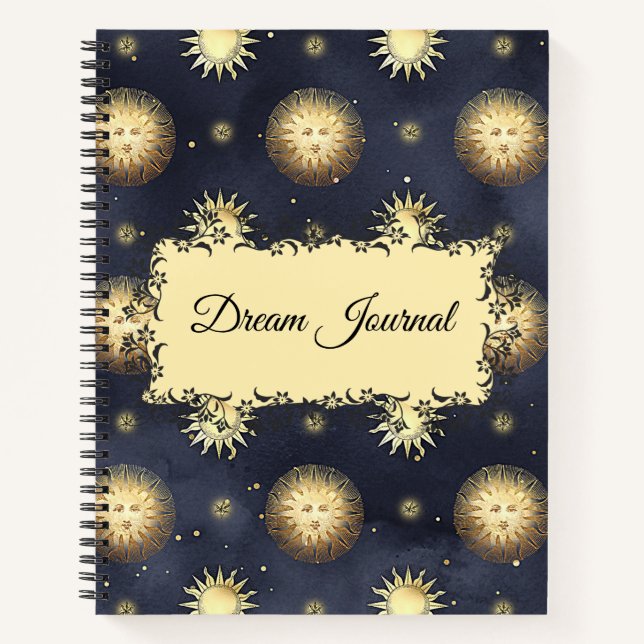 Dream Journal - Vintage Celestial Sun Pattern (Front)