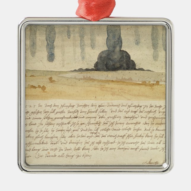 Dream landscape with text, 1526 metal tree decoration (Front)