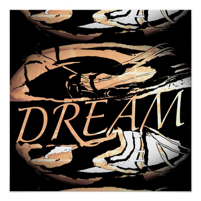 "Dream" Light Pink White Inspirational Abstract Poster (Front)