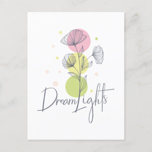 Dream Lights Floral Pastel Colors Postcard