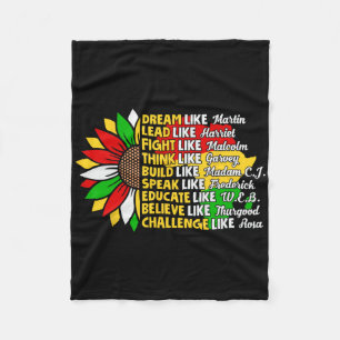 Dream Like African Leader For Men Women Black Hist Fleece Blanket