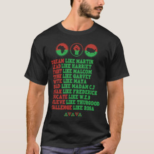 Dream Like Martin Lead Like Harriet Black History T-Shirt