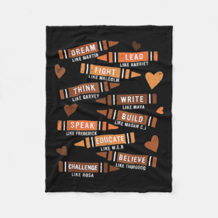 Dream Like Martin Leaders African Black History Mo Fleece Blanket