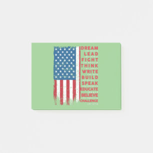 Dream Like Martin Vintage USA Flag Gift Post-it Notes