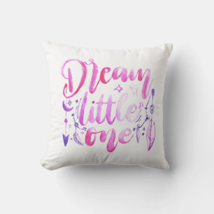 Dream Little One Pink Purple Watercolor Nursery T Cushion
