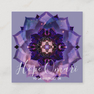 Dream Lotus Meditation Mandala Square Business Card