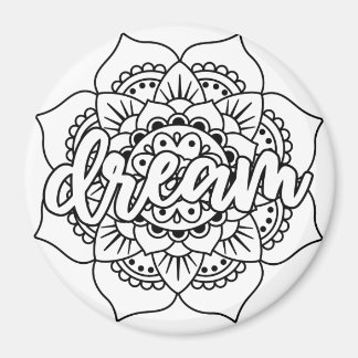 Dream Mandala Black & White Magnet