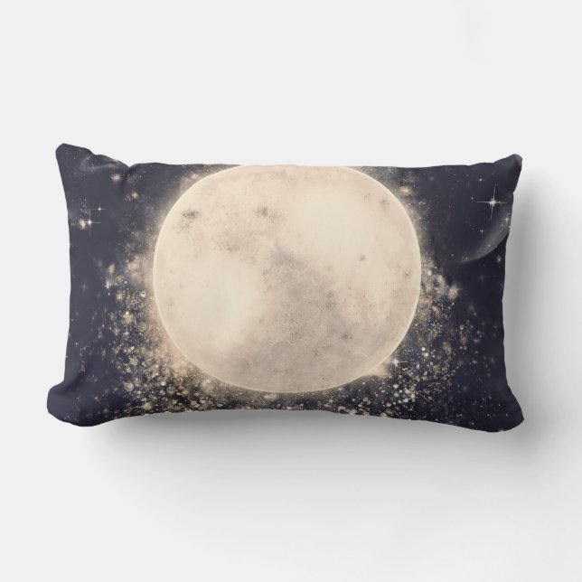 Dream Moon Magic Cosmic Sparkles Lumbar Cushion (Front)