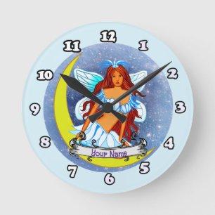Dream Night Moon fairy clock 
