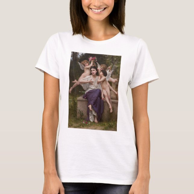 Dream of Spring, Rêve de Printemps by Bouguereau T-Shirt (Front)