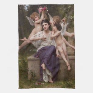 Dream of Spring, Rêve de Printemps by Bouguereau Tea Towel