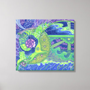 Dream of the full moon surreal art mermaid fantasy canvas print