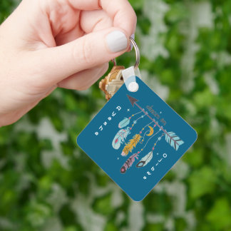 Dream On Boho Tribal Native Custom Tribe/Name Key Ring