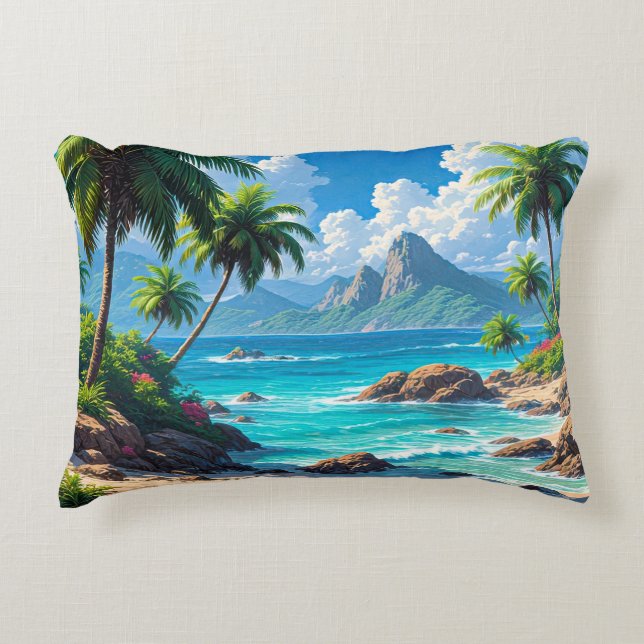 Dream On, Tropical Paradise, Decorative Cushion (Front)