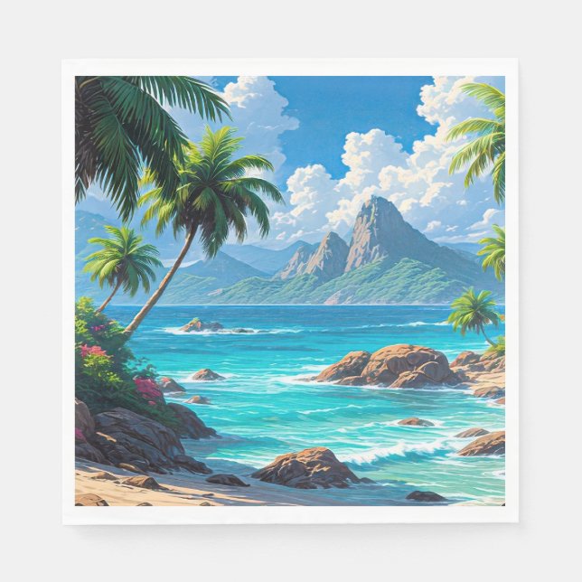 Dream On, Tropical Paradise, Napkin (Front)