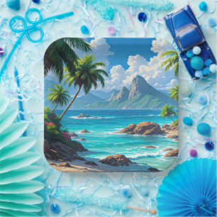 Dream On, Tropical Paradise, Paper Plate