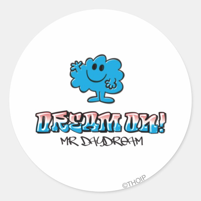 Dream On With Mr. Daydream Classic Round Sticker (Front)