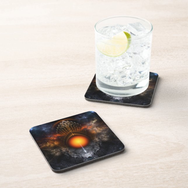Dream Orb Fractal Art Coaster Set (Right Side)
