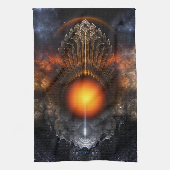 Dream Orb Fractal Art Kitchen Towel (Vertical)
