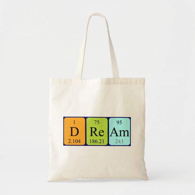 Dream periodic table name tote bag (Front)