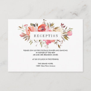 Dream Pink Floral WEDDING Reception Enclosure Card