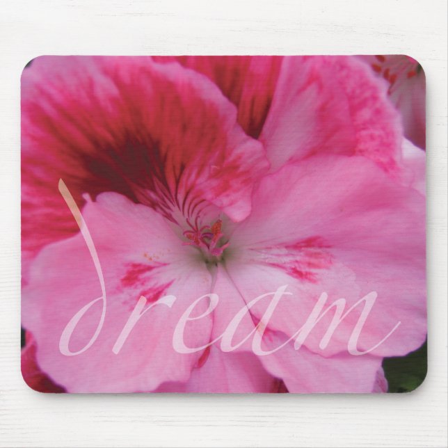 Dream Pink Geranium Flower Mousepad (Front)