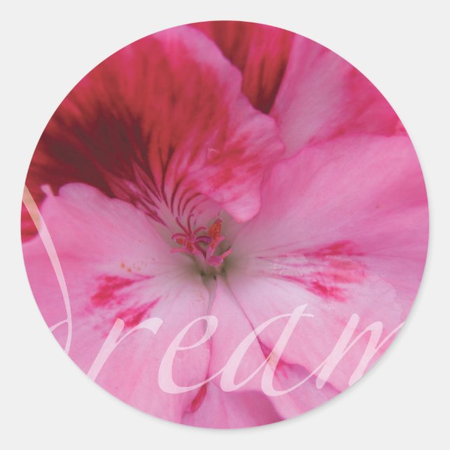 Dream Pink Geranium Flower Sticker (Front)