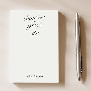 Dream Plan Do   Modern Minimalist Simple Grey Post-it Notes