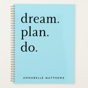 Dream Plan Do Modern Minimalistic Pastel Blue Planner