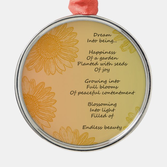 Dream Poem Metal Tree Decoration (Front)