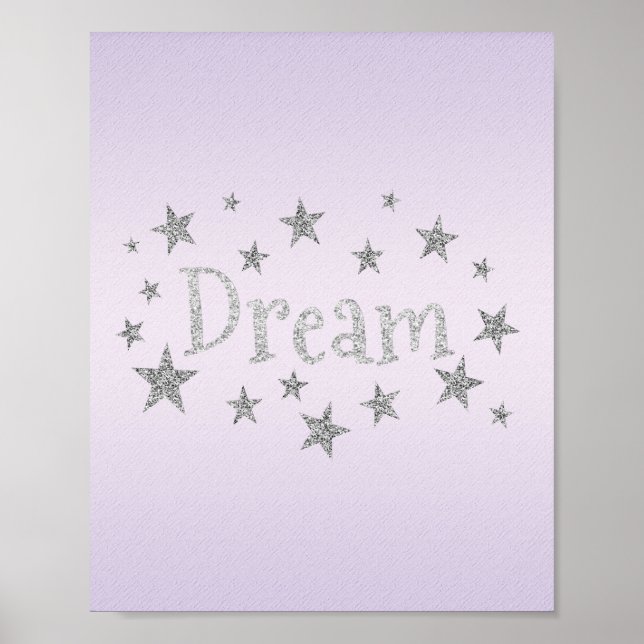 Dream Purple with Silver Glitter  Poster (Front)