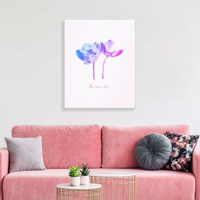 Dream Romantic Flowers  – Elegant Fantasy Nature  Canvas Print (Insitu(LivingRoom))