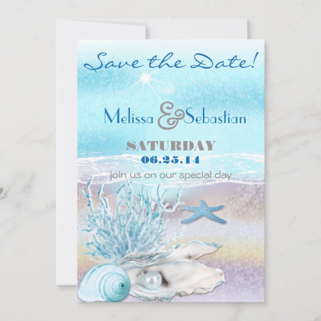 Dream Shore Beach Dk Teal WeddingSave the Date Save The Date (Front)