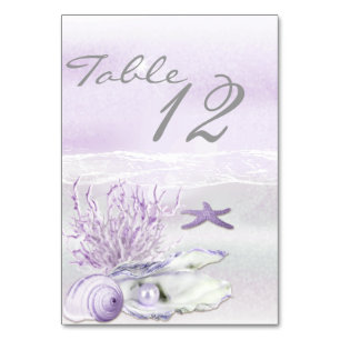 Dream Shore Beach Orchid Wedding Table Card